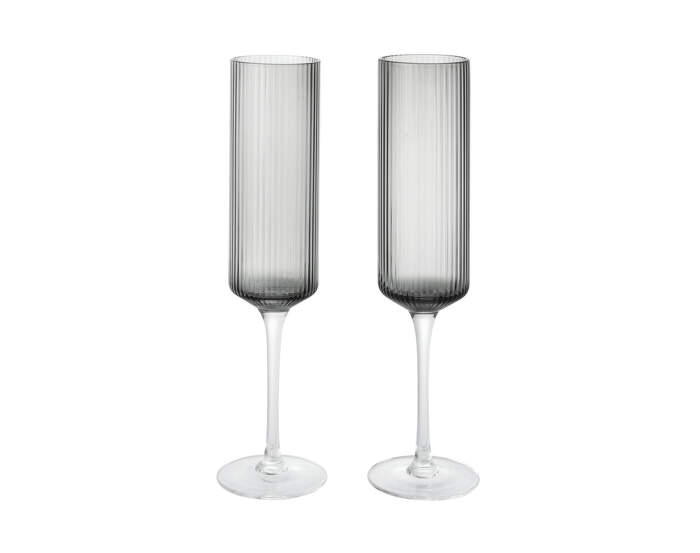Sklenice na šampaňské Ripple Flutes set 2 ks, smoked grey