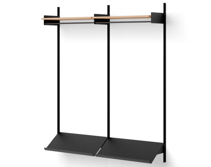Policová sestava Wardrobe Shelf 2, oak/black