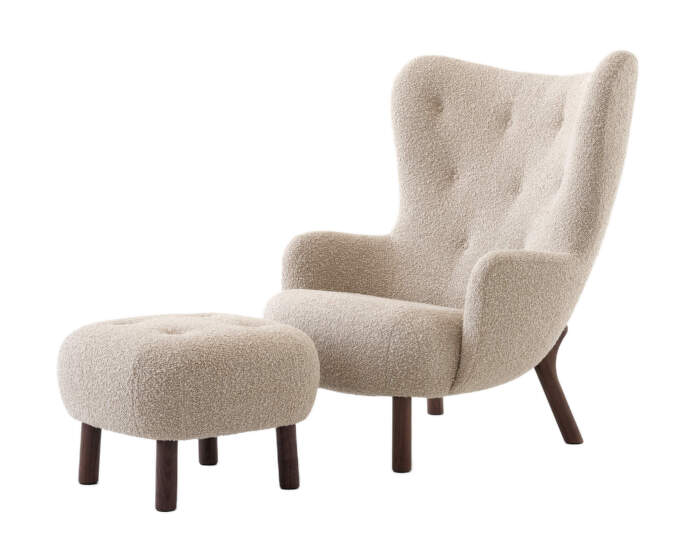 Křeslo Petra VB3 a pouf ATD1, walnut/Karakorum 003