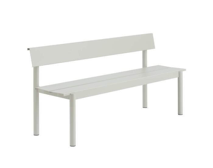 Lavice Linear Steel Bench s opěrkou 170 cm, grey