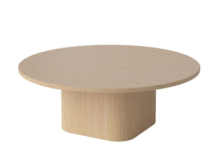 Konferenční stolek Eida Ø90 H32, white pigmented oiled oak