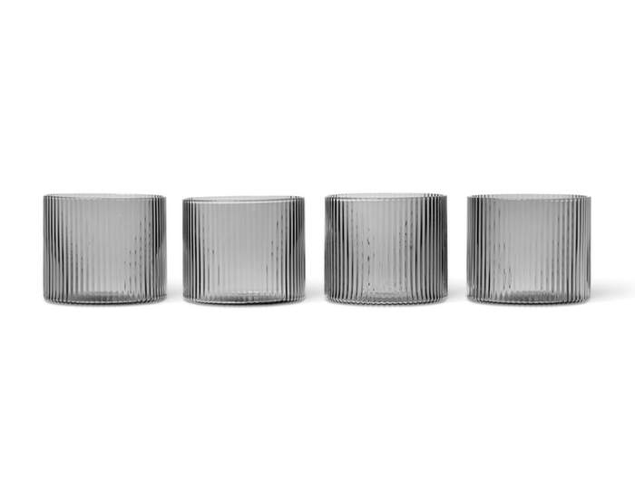 Sklenice Ripple Low set 4ks, smoked grey