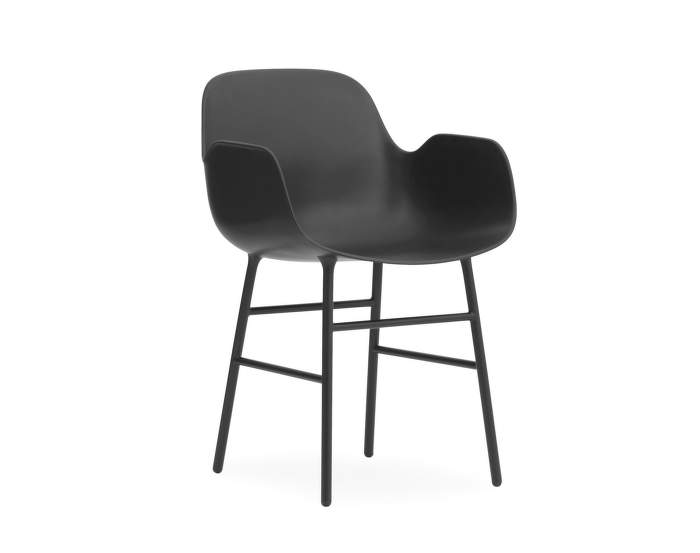 Židle Form s područkami, černá/ocel