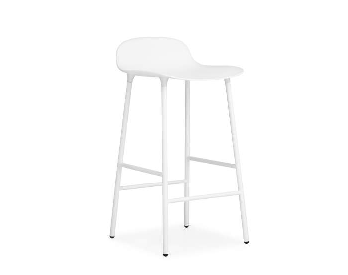 Barová stolička Form, bílá/ocel, 75 cm
