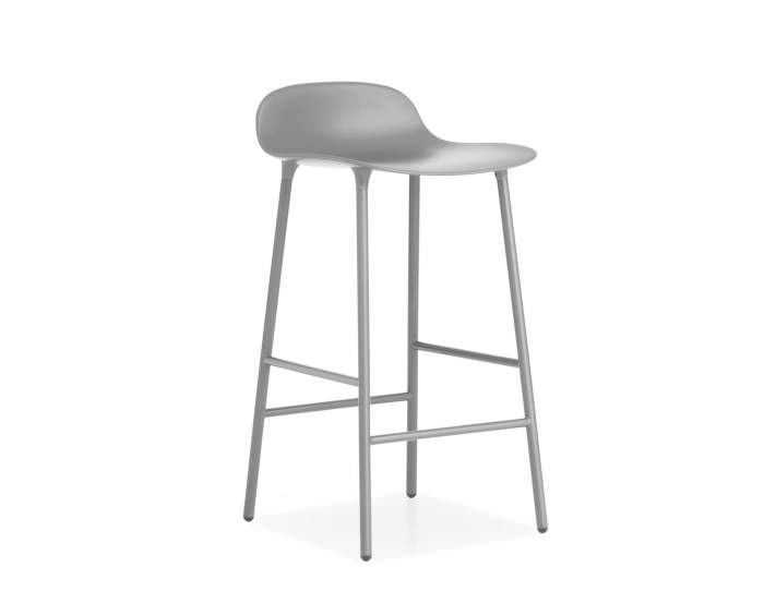 Barová stolička Form, šedá/ocel, 75 cm