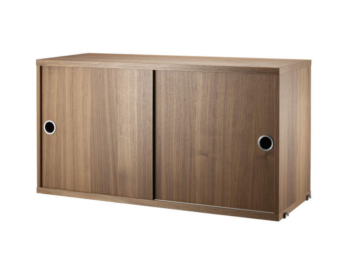 Komoda String Cabinet With Sliding Doors 78 x 30, walnut