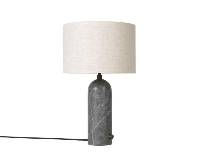 Stolní lampa Gravity small, grey marble, canvas