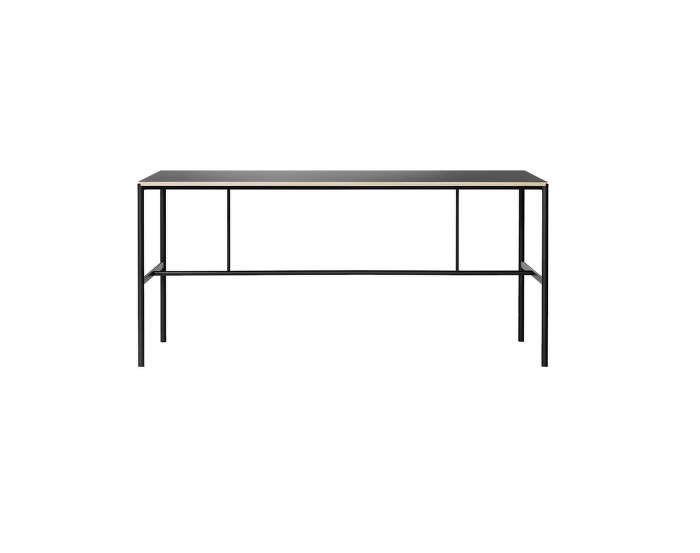MIES High Table H2, black / black linoleum / oak