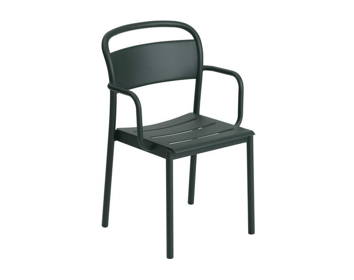 Linear Steel Armchair, dark green