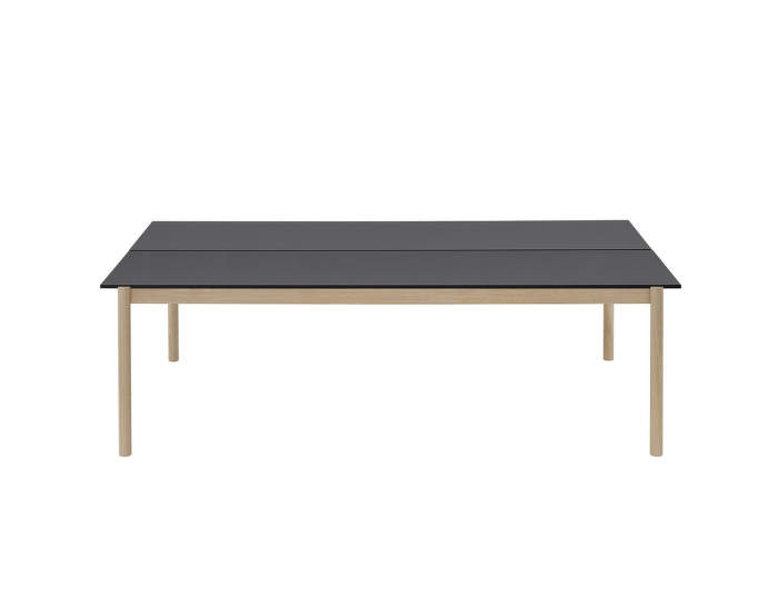 Linear System Table, Black Nanolaminate/Black ABS/Oak