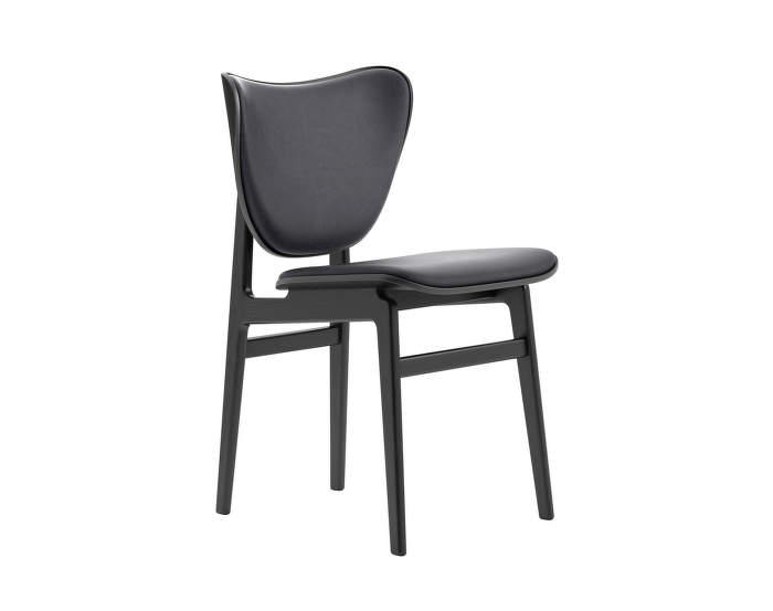 Elephant Dining Chair, black oak / Dunes Leather - Anthracite 21003