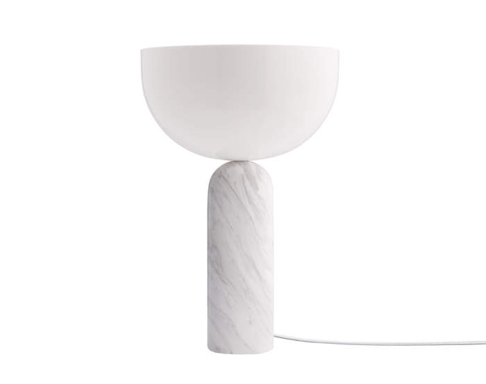 Kizu Table Lamp, Large, White Marble w. White Acrylic