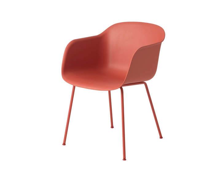 Židle Fiber, s kovovou podnoží, dusty red