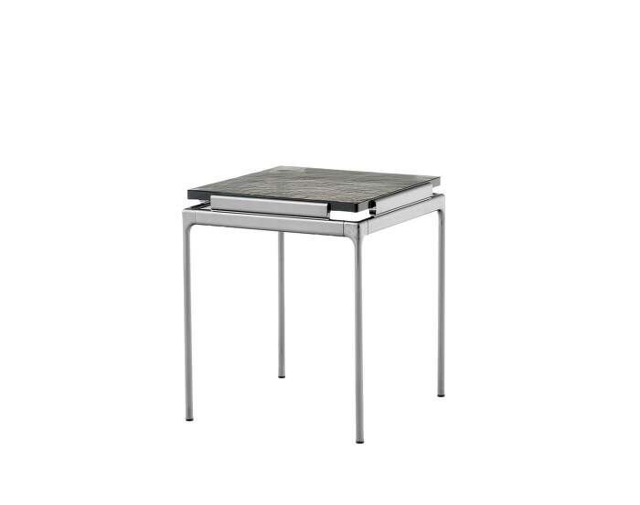stolek-Sett LN11 Side Table, dark chrome  / smoked glass