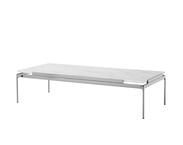 stolek-Sett LN12 Coffee Table, dark chrome  / Bianco Carrara