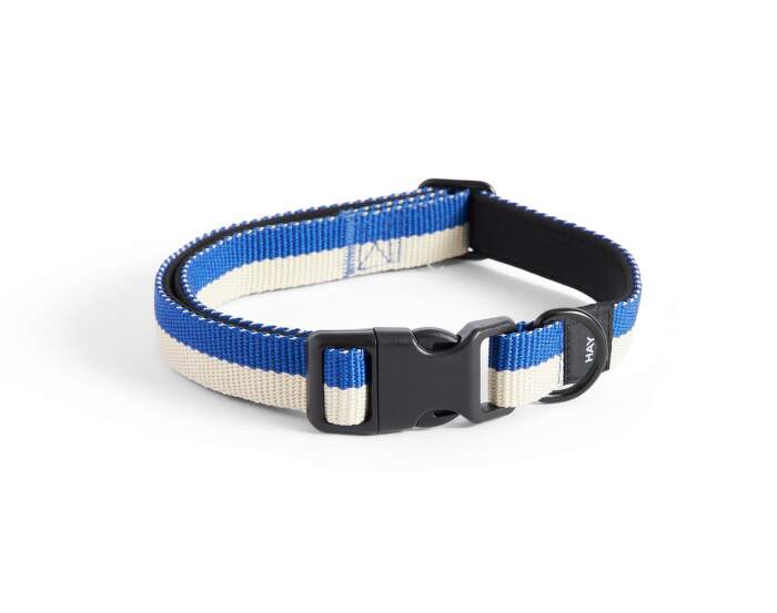 obojek-HAY Dogs Collar Flat S/M, off-white/blue