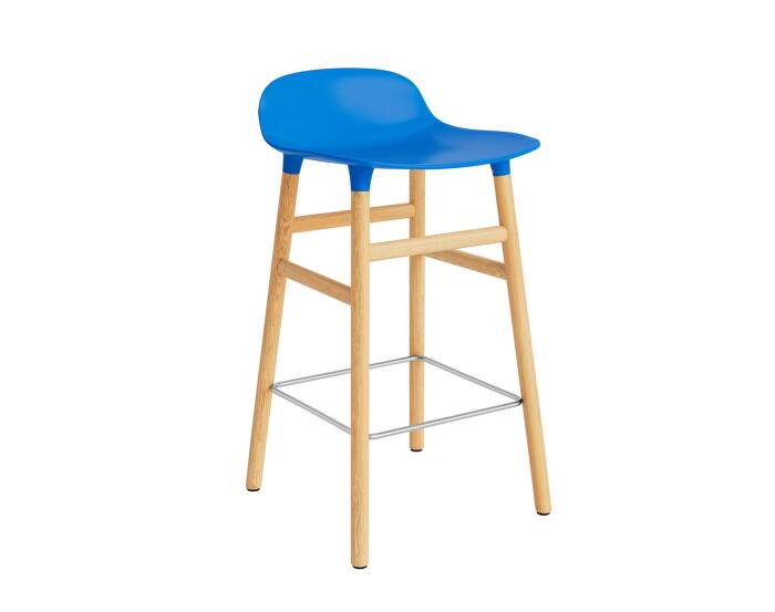 stolicka-Form Bar Chair 65 cm Oak, bright blue