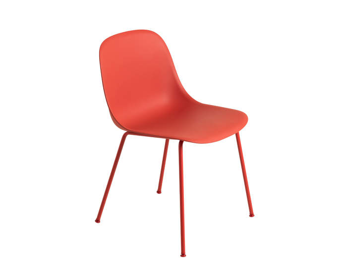 Židle Fiber Side Chair, kovová podnož, Dusty Red