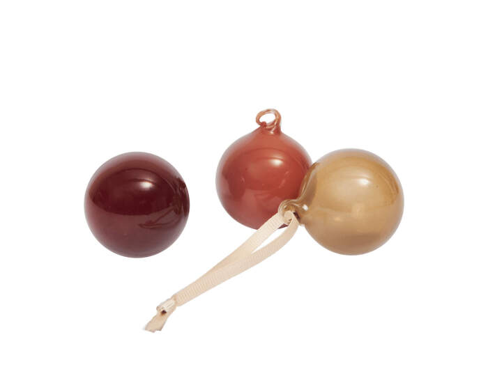 Vánoční baňky Glass Baubles S set 3 ks, roseate opaque