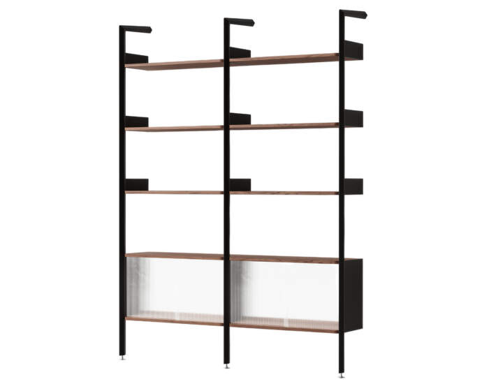 Policová sestava Rombe Konfigurace E, anthracite/lacquered walnut