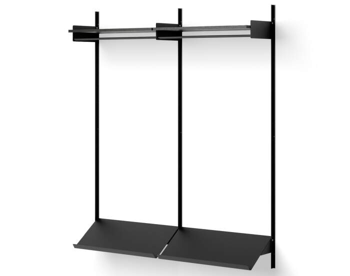 Policová sestava Wardrobe Shelf 2, black ash/black