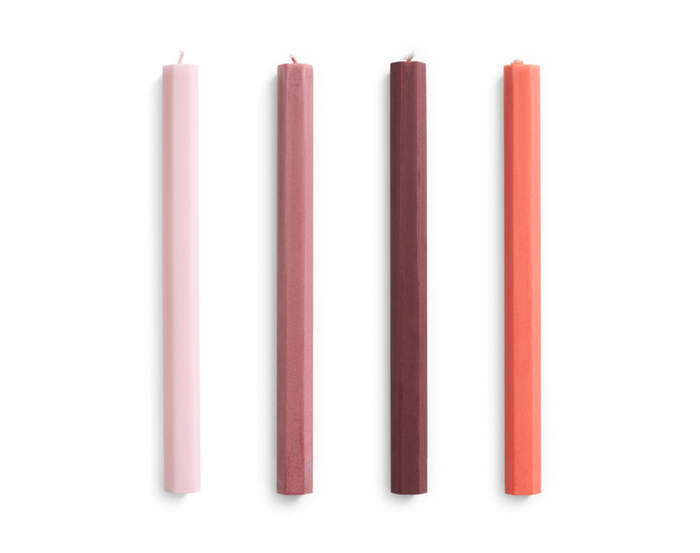 Svíčky Hexagon Candle set 4ks, berry