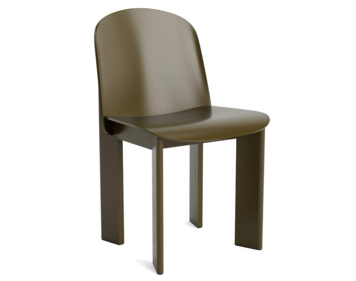 Židle Chisel 65, green umber lacquered beech