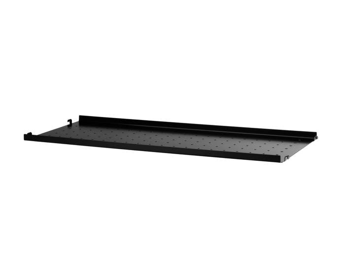 Police String Metal Shelf Low Edge 78 x 30, black