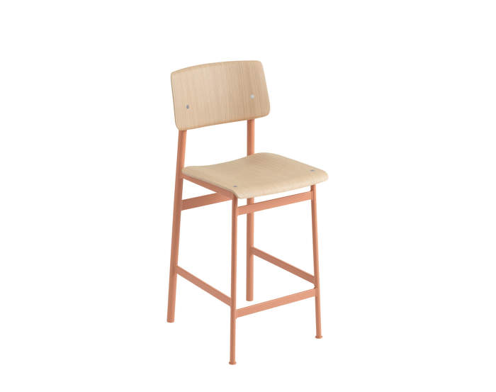 Barová židle Loft 65 cm, dusty rose/oak