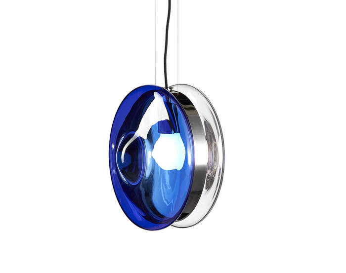 Lampa Orbital, blue/polished nickel
