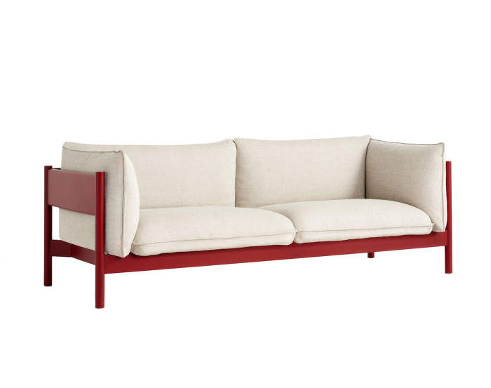 Arbour 3 seater, wine red lacquered solid beech / Hallingdal 220