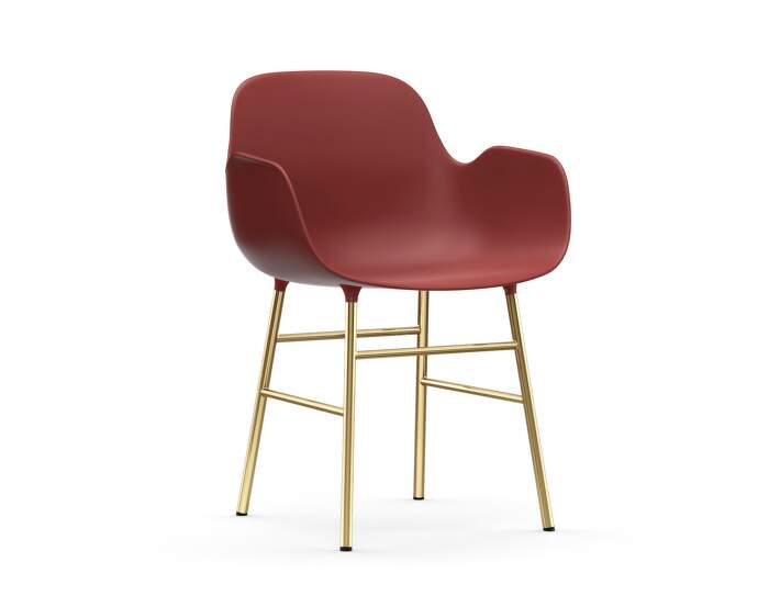 Form Armchair, red/brass