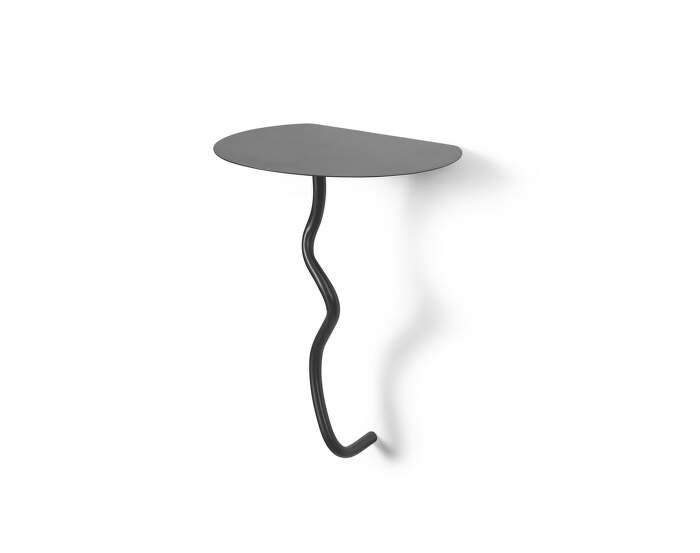 stolek-Curvature Wall Table, black brass