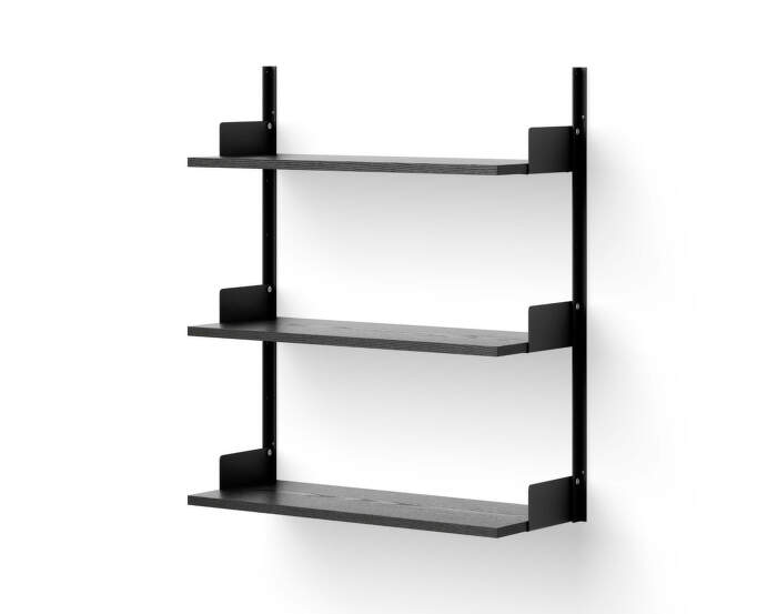 Policová sestava Wall Shelf 900, black ash/black