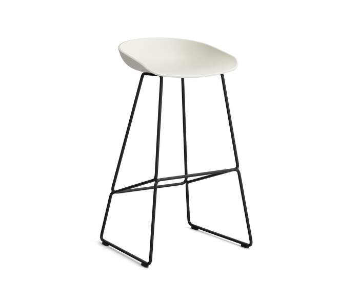 stolicka-AAS 38 Bar Stool High Black Steel, melange cream