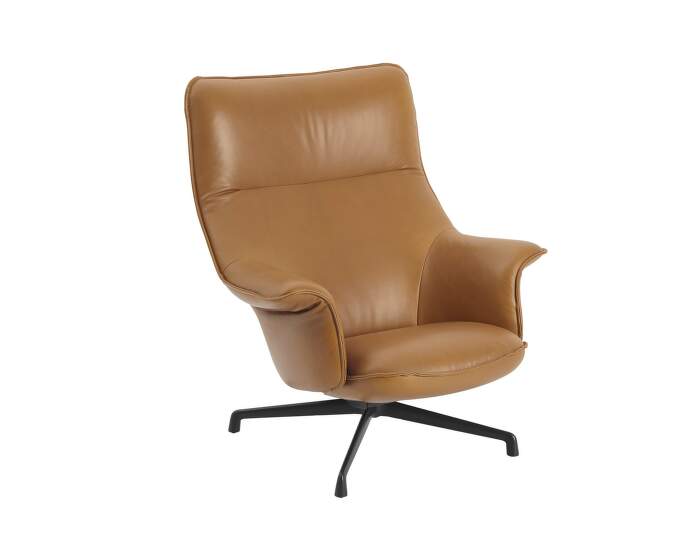 kreslo-Doze Lounge Chair, Leather Cognac / anthracite
