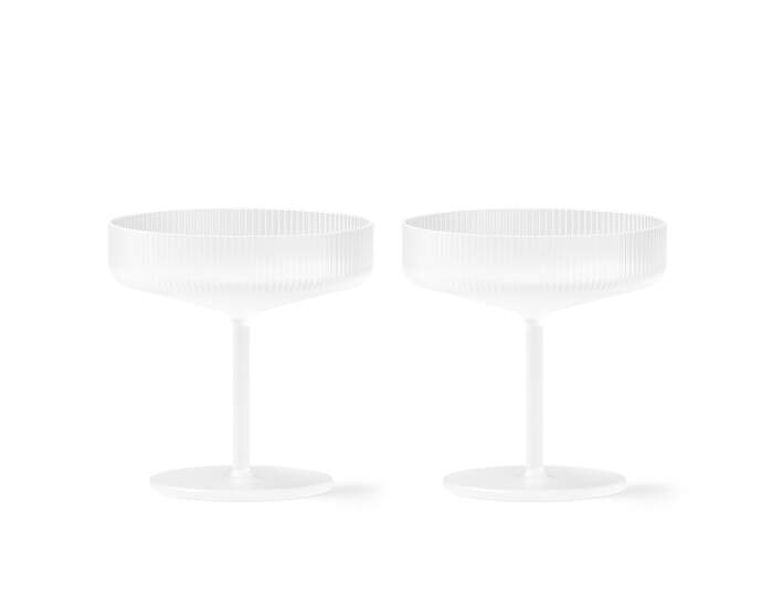 sklenice-Ripple Champagne Saucers Set of 2, frosted