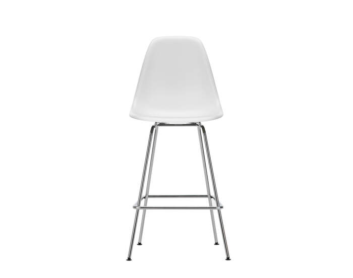 Barová židle Eames Plastic Low, cotton white/chrome