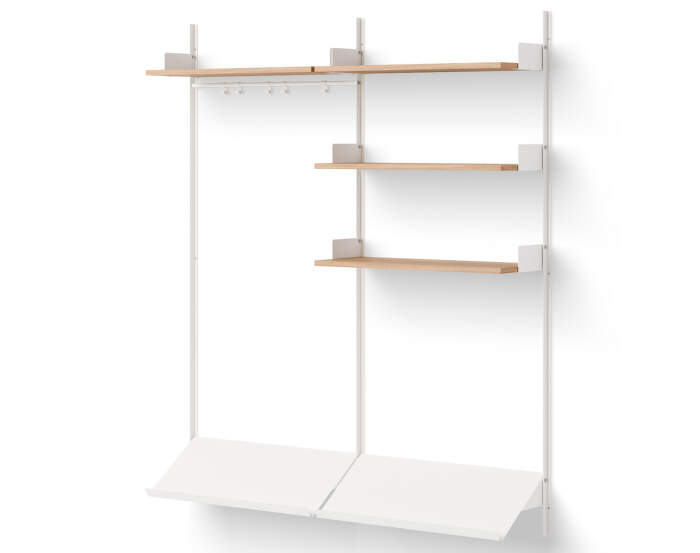 Policová sestava Wardrobe Shelf 3, oak/white