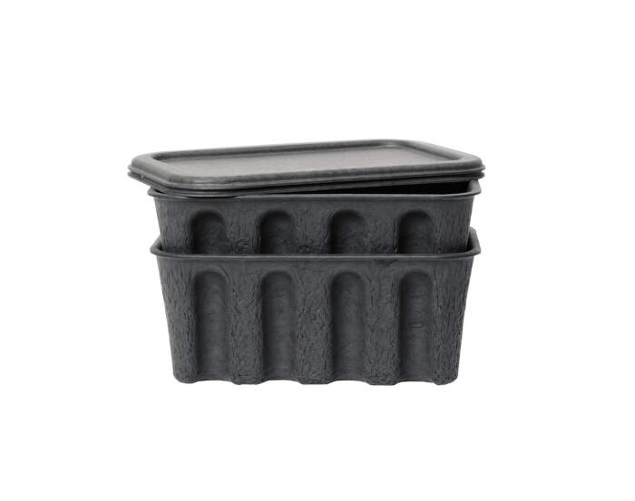 Papírový úložný box Pulp Small, set 2 ks, charcoal