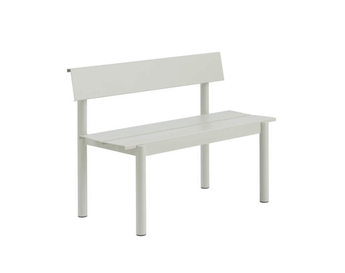 Lavice Linear Steel Bench s opěrkou 110 cm, grey