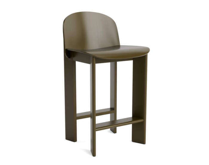 Barová židle Chisel 35 H65, green umber laquered beech