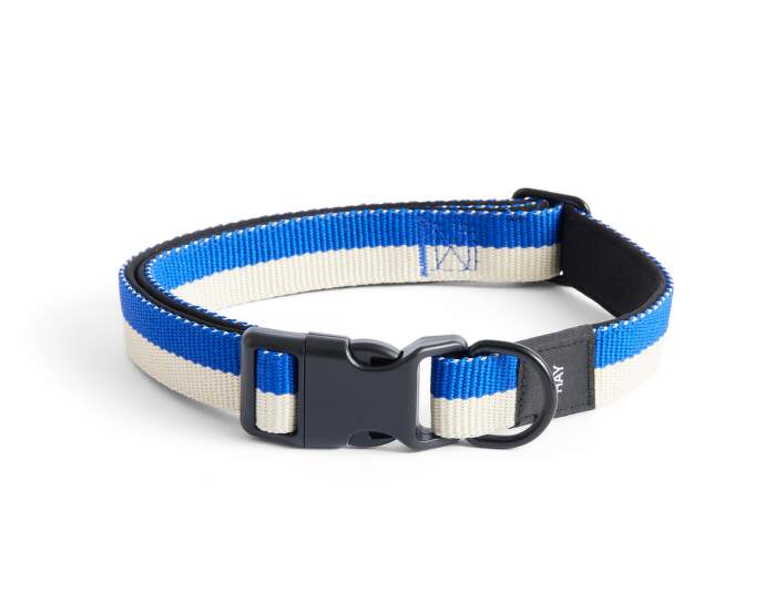 obojek-HAY Dogs Collar Flat M/L, off-white/blue