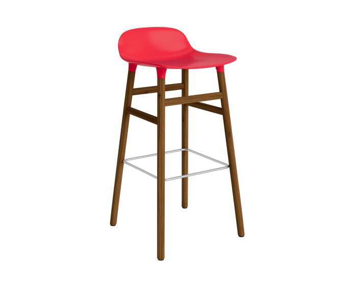 stolicka-Form Bar Chair 75 cm Walnut, bright red