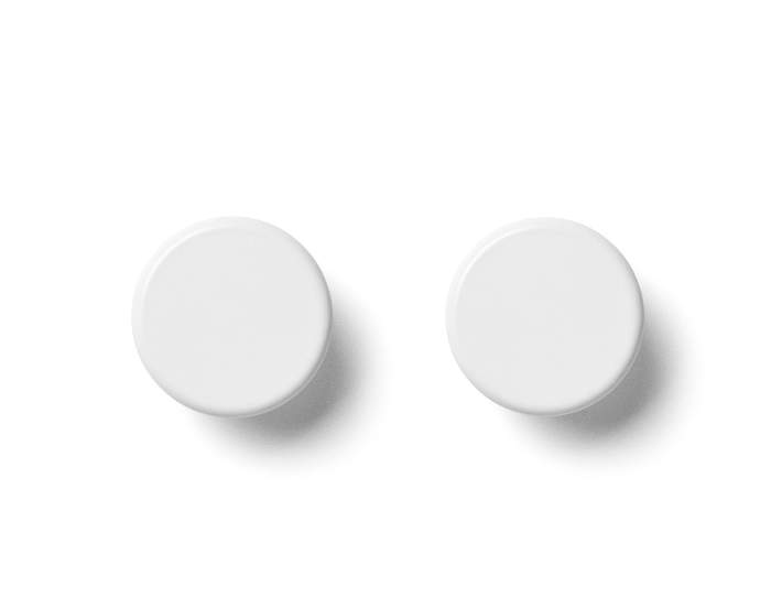 Věšáčky Knobs, bílé, set 2ks