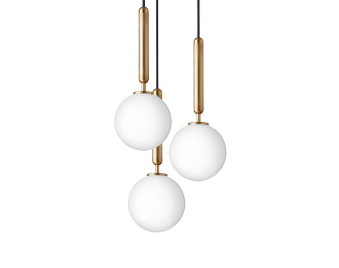 Závěsné svítidlo Miira 3, brass/opal