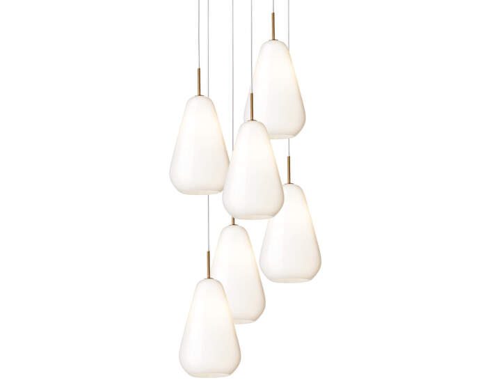 Závěsné svítidlo Anoli 6, nordic gold/opal