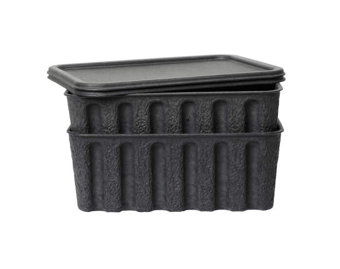 Papírový úložný box Pulp Large, set 2 ks, charcoal