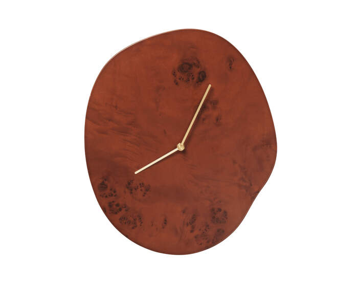 Hodiny Melt, dark stained burl