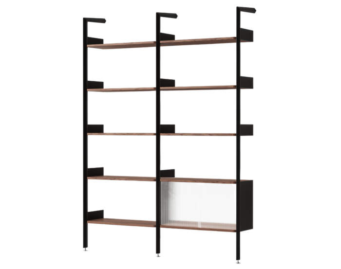 Policová sestava Rombe Konfigurace C, anthracite/lacquered walnut